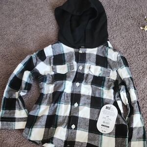 Brand New Wonder Nation Black and White Plaid Hoodie